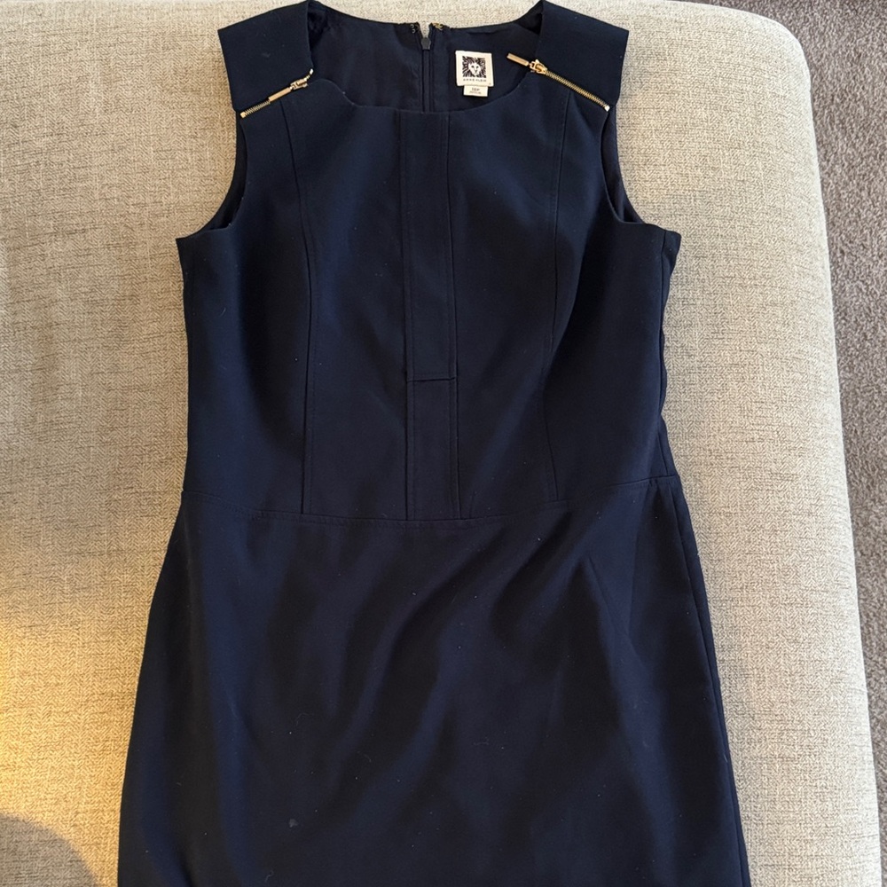 Anne Klein - Elegant Navy Sleeveless Dress
